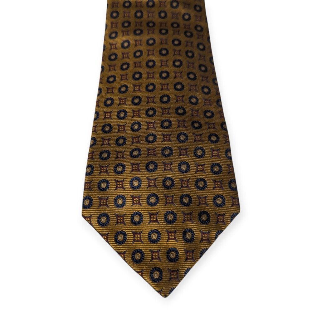 Land's End Gold & Navy Men's Silk Tie